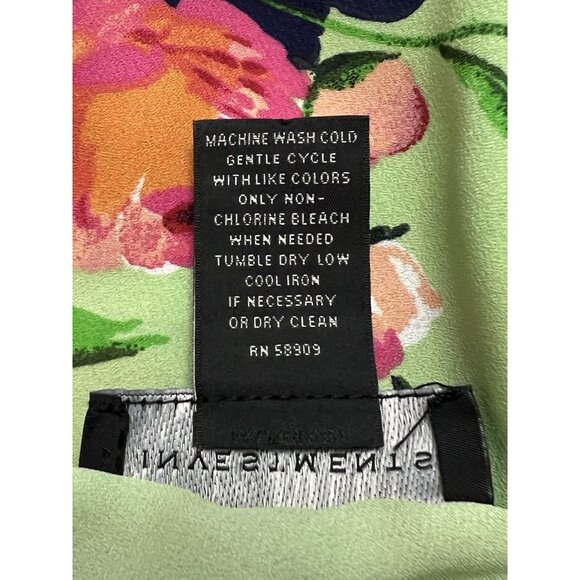 Investments Top Plus Size 2X Green Floral Cold Shoulder S/S Office Career Casual - Picture 8 of 14